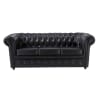 Gepolstertes 3-Sitzer-Sofa, schwarz
